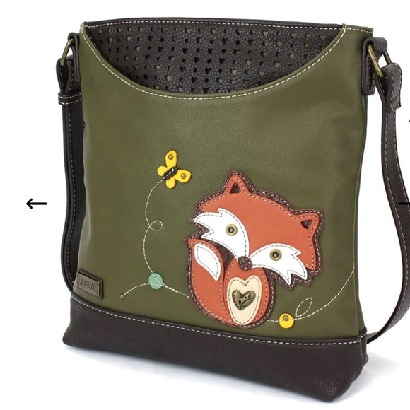 CHALA Fox Messenger Bag/Purse- Olive Green/Brown- NWT - Picture 5 of 6